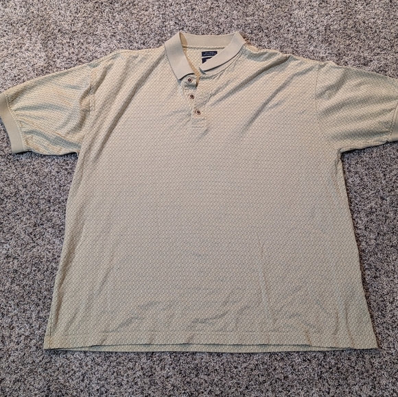 Pebble Beach Men's Golf cotton polo cream/navy squares size L - Picture 1 of 3